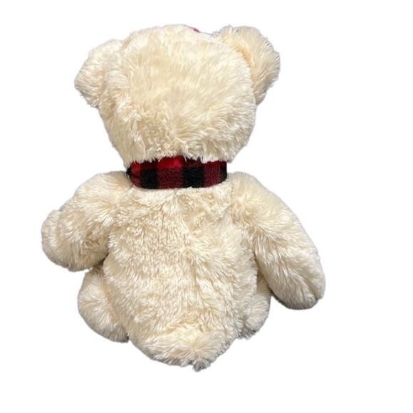 Jo-Ann teddy bear stuffed plush red black plaid for LIGHTHOUSE RESCUE NONPROFIT - Picture 6 of 6